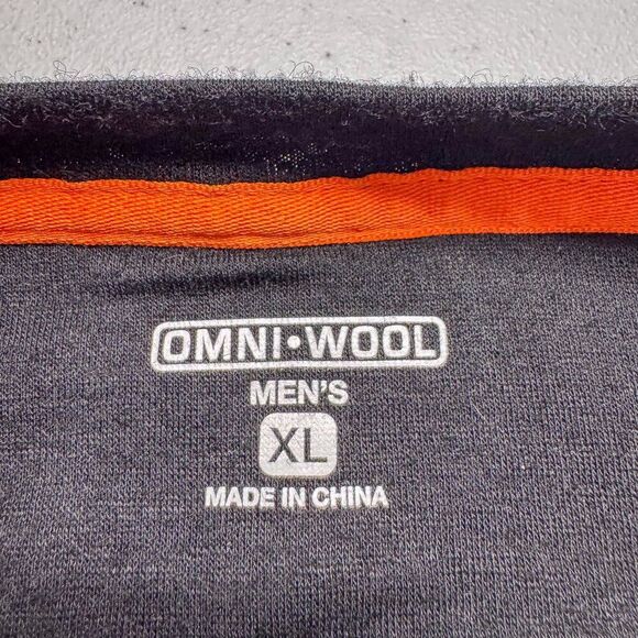 Omni Wool Shirt Mens XL Black Base Layer Wool Blend Outdoors Hunting Fishing Run - Picture 7 of 13